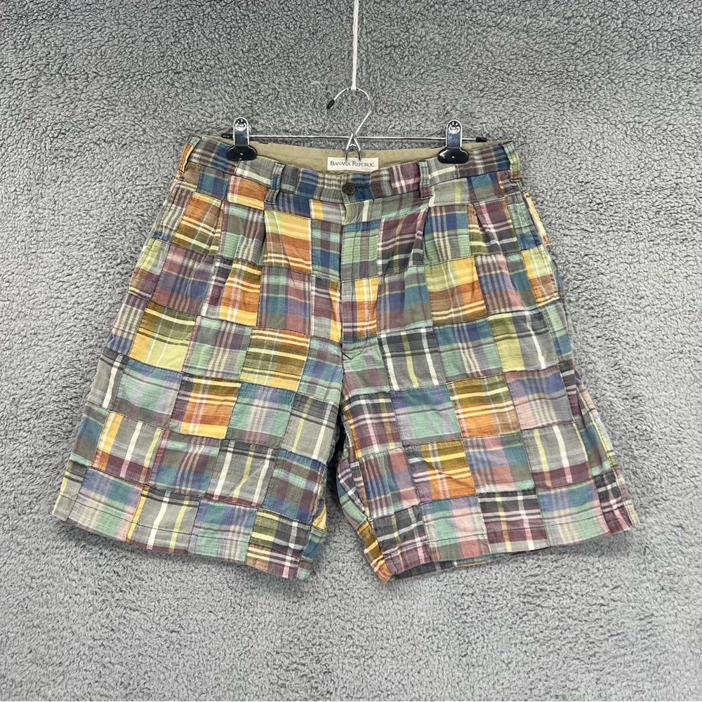 Banana Republic Shorts Patchwork Multicolor 100% Cotton Men Size 33
